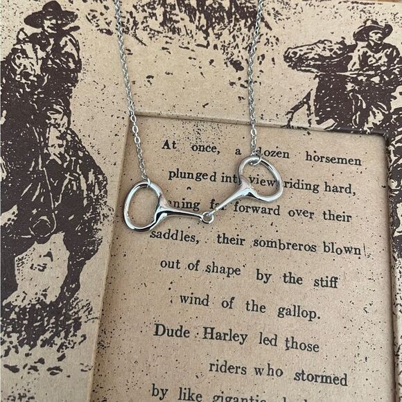 Red Saguaro Trading Post Jewelry - Genuine Sterling Silver Snaffle Bit Necklace